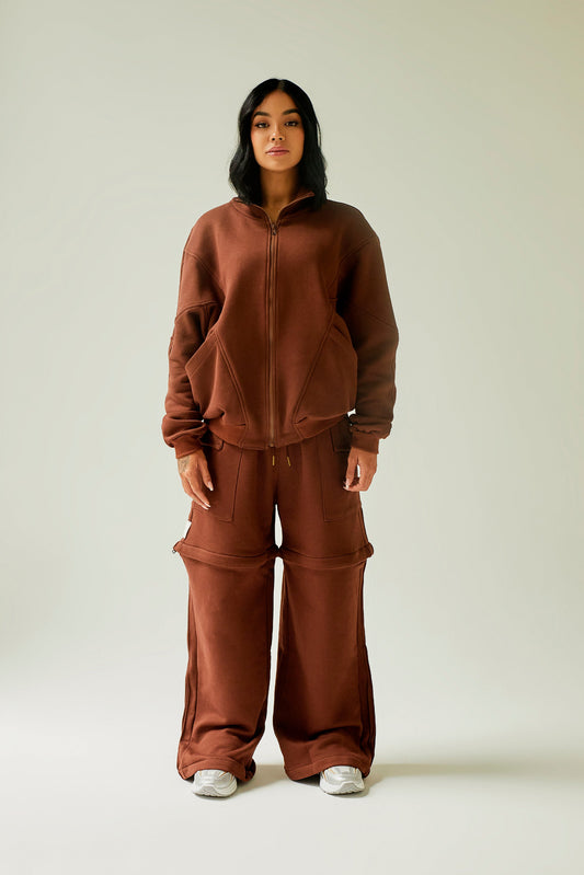 Sudadera chocolate convertible en bermuda Kavans