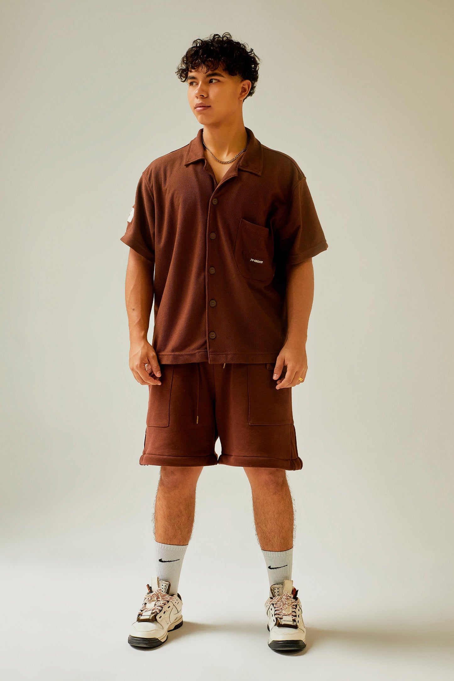 Sudadera chocolate convertible en bermuda Kavans