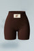 Biker deportivo chocolate con cortes y aplique