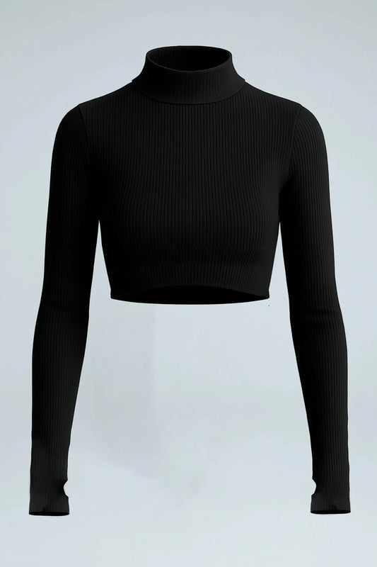 Camiseta crop top negro Kavans