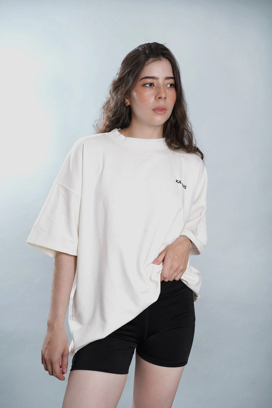 Camiseta oversized marfil Kavans