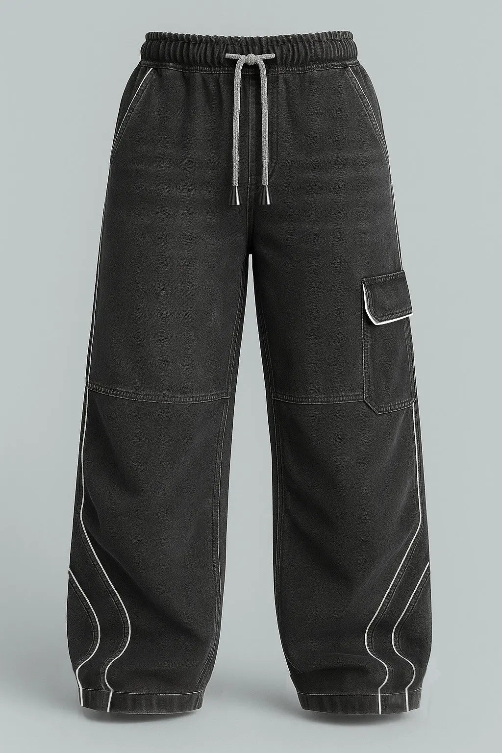 Pantalón cargo gris con cortes Kavans