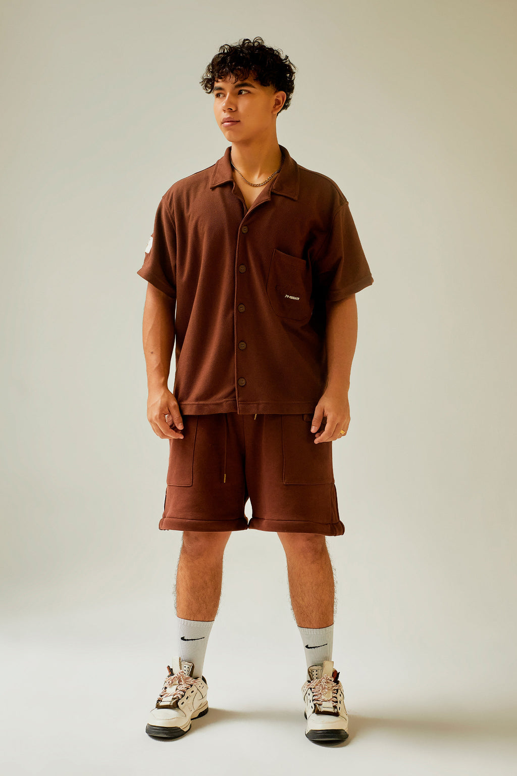 Sudadera chocolate convertible en bermuda Kavans