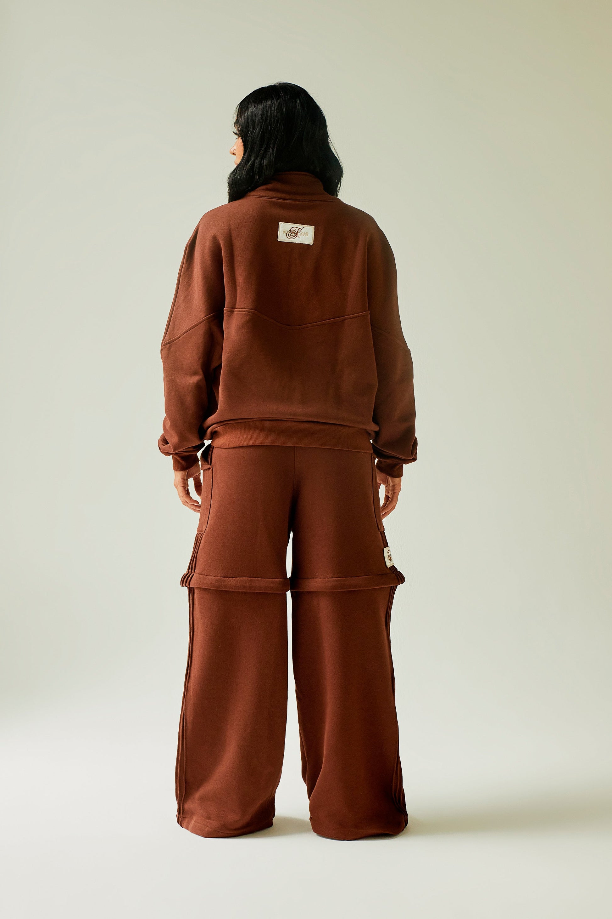 Sudadera chocolate convertible en bermuda Kavans