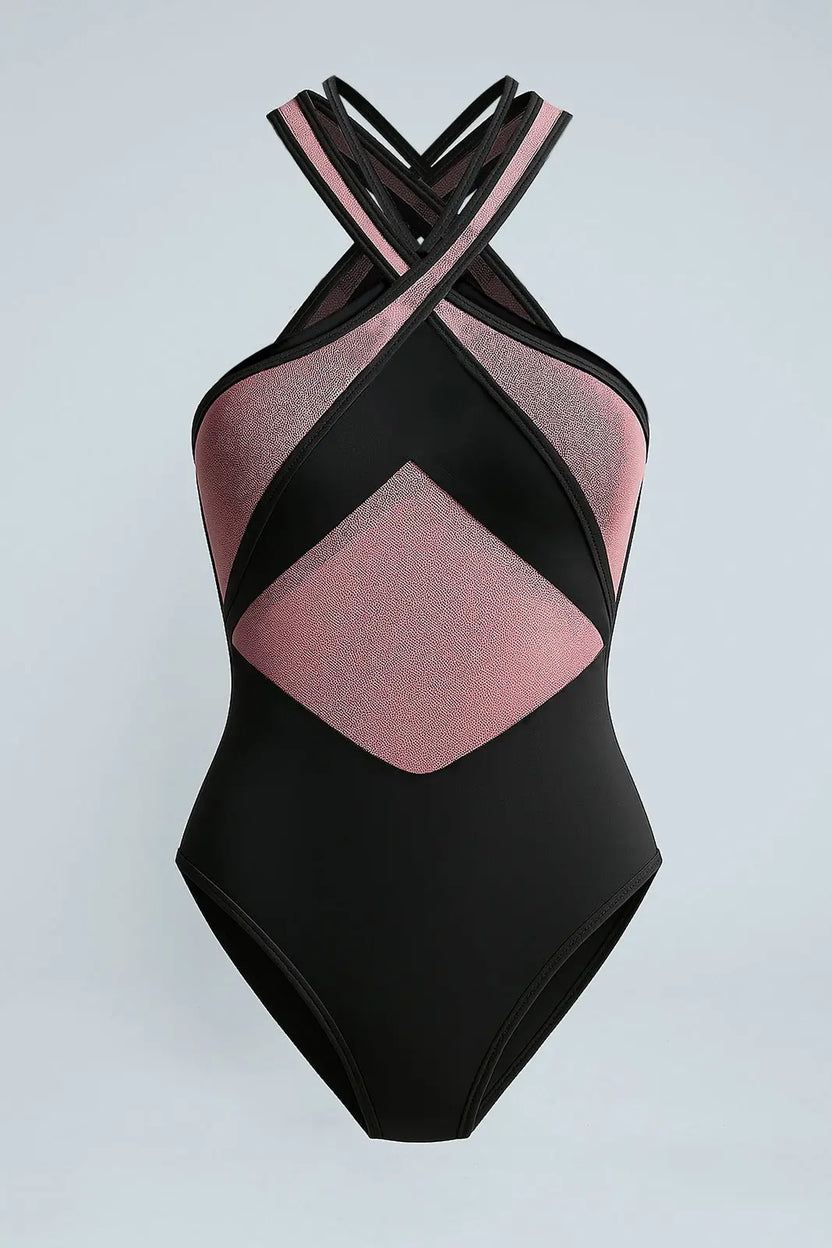 Body con transparencias negro Kavans
