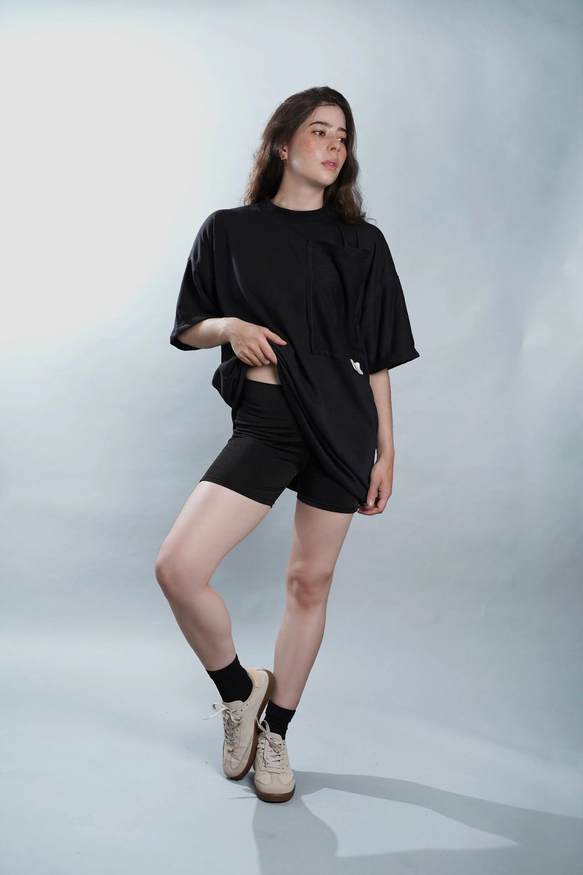 Camiseta oversized negro Kavans