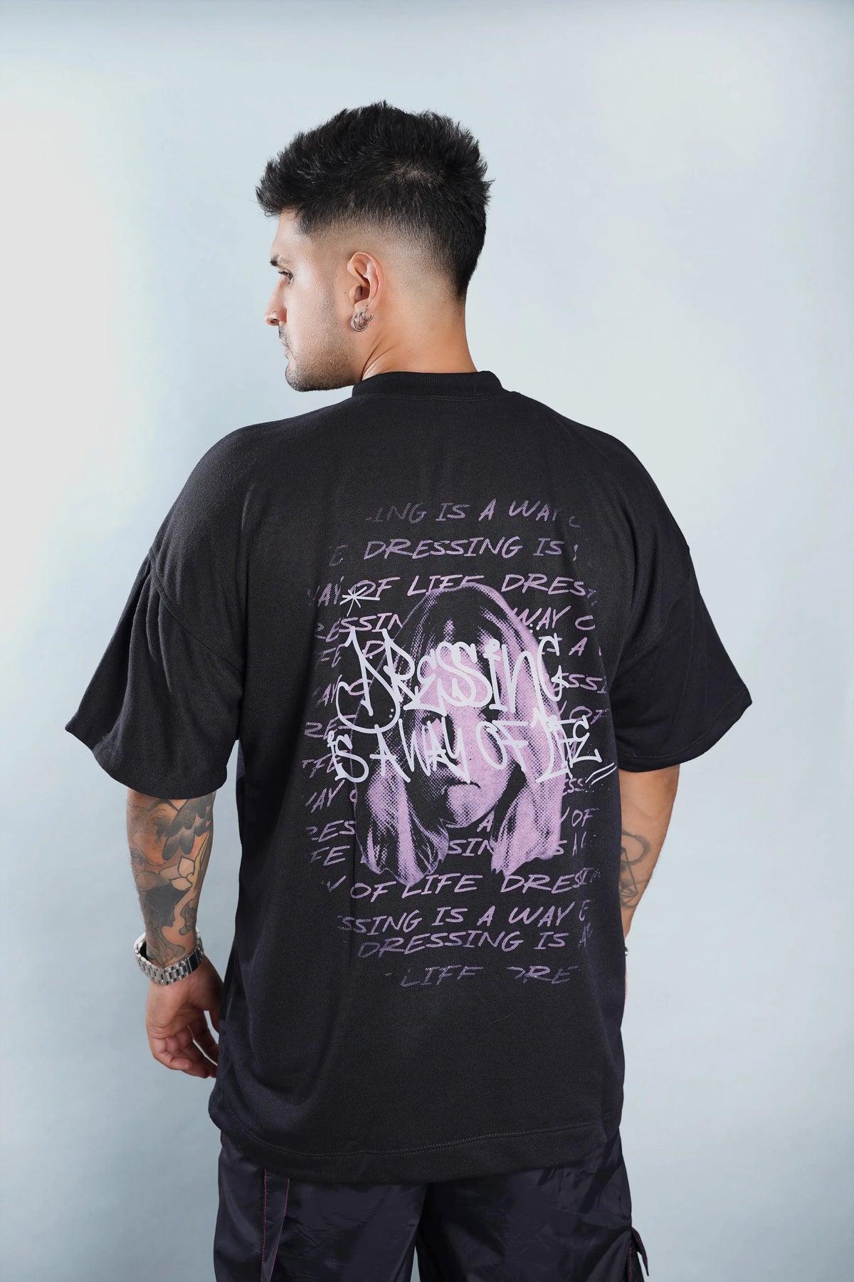 Camiseta oversized negro Kavans