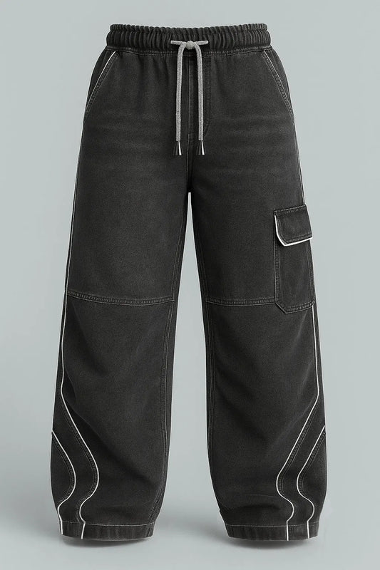 Pantalón cargo gris con cortes Kavans