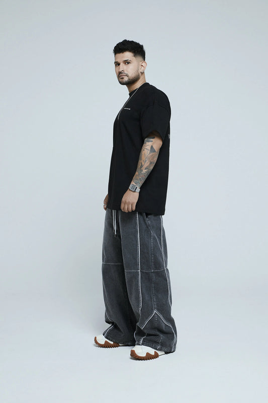 Pantalón cargo gris con cortes - Kavans