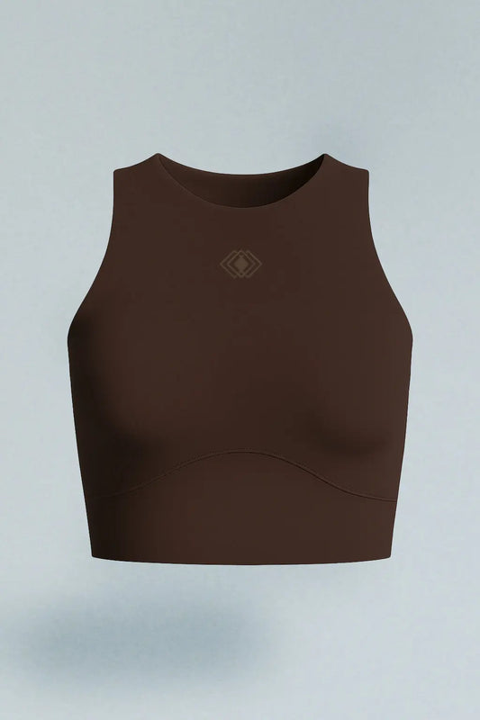 Top deportivo chocolate con cortes Kavans