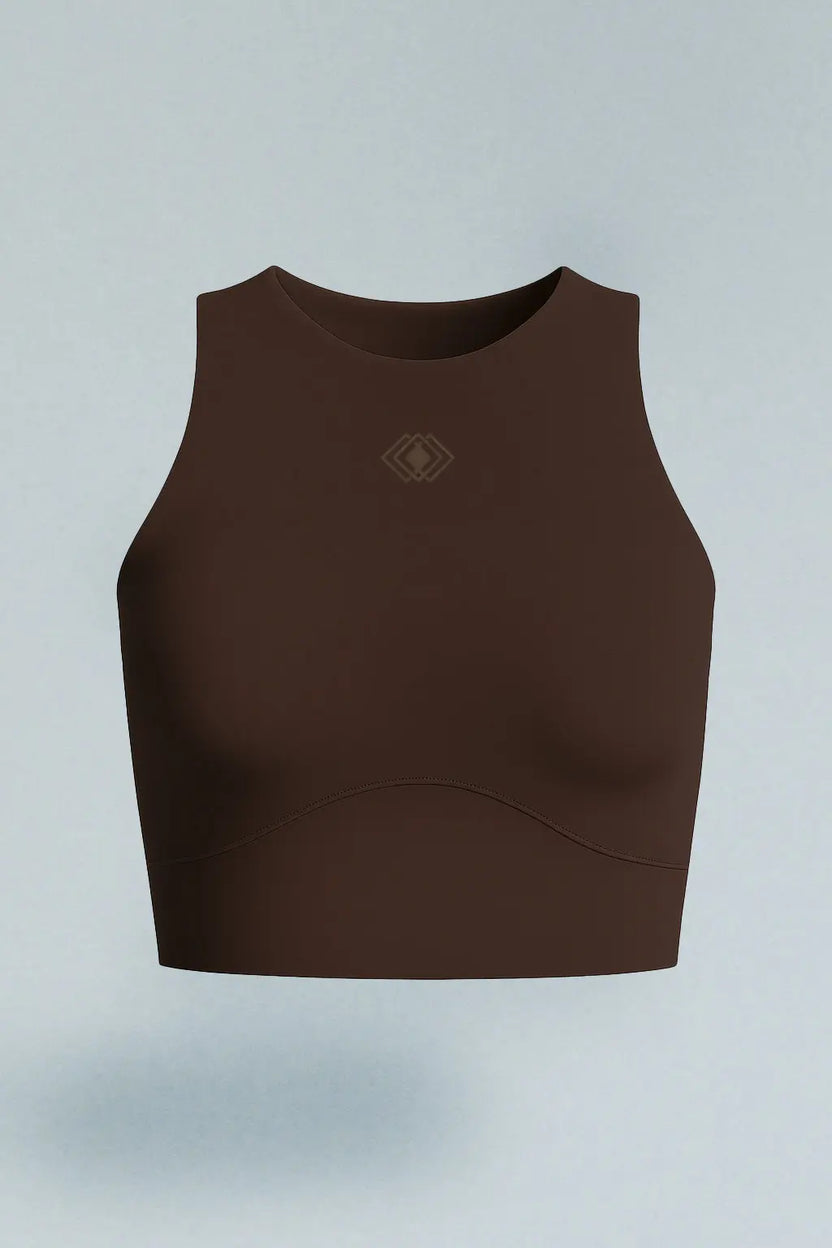 Top deportivo chocolate con cortes Kavans